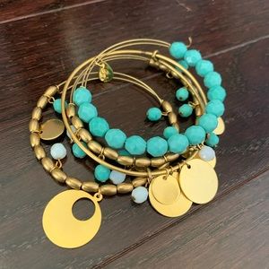 Disc and Bead Bangle Set